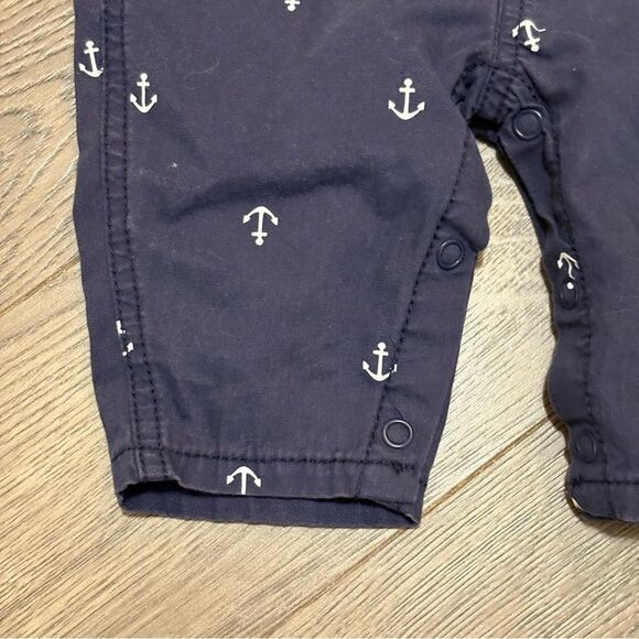 Carter’s Nautical Navy Blue Baby Overalls 3 Months Snap closure. - Picture 4 of 9